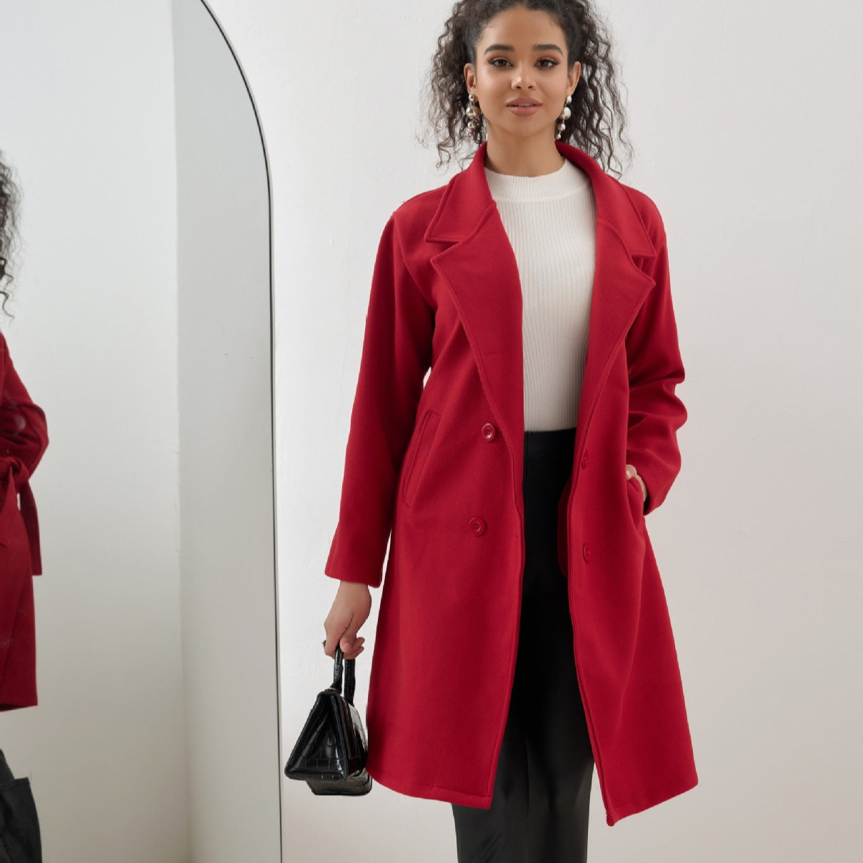 Manteau Long en Laine - Élégance Sobre