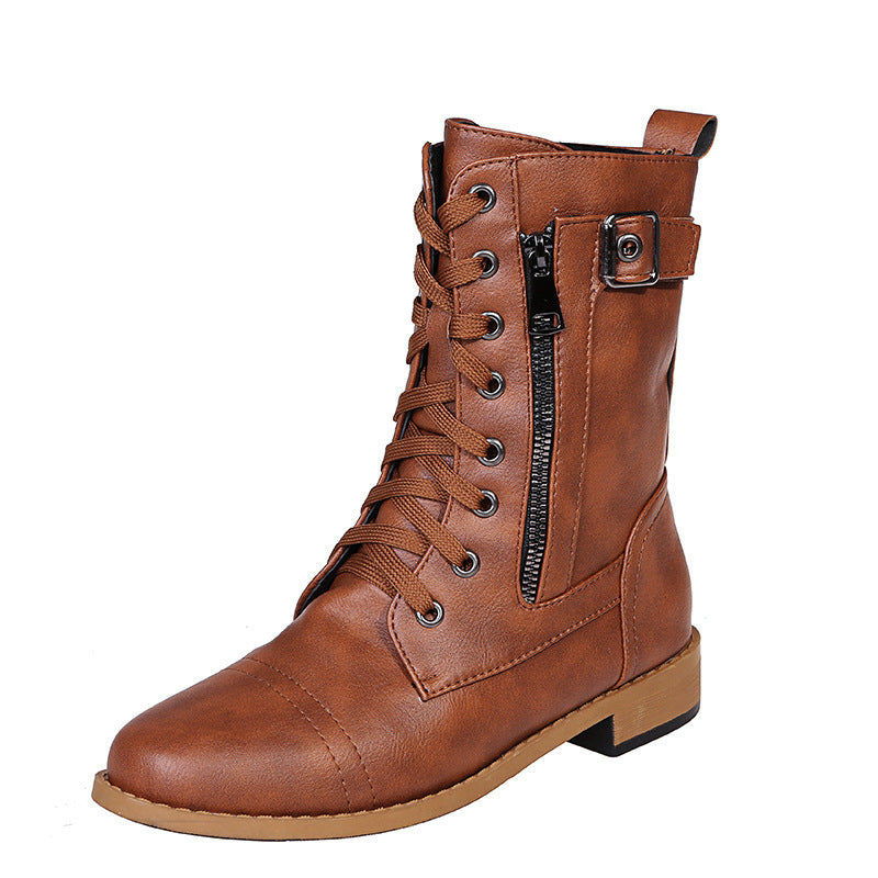 Bottes Mi-Mollet à Lacets