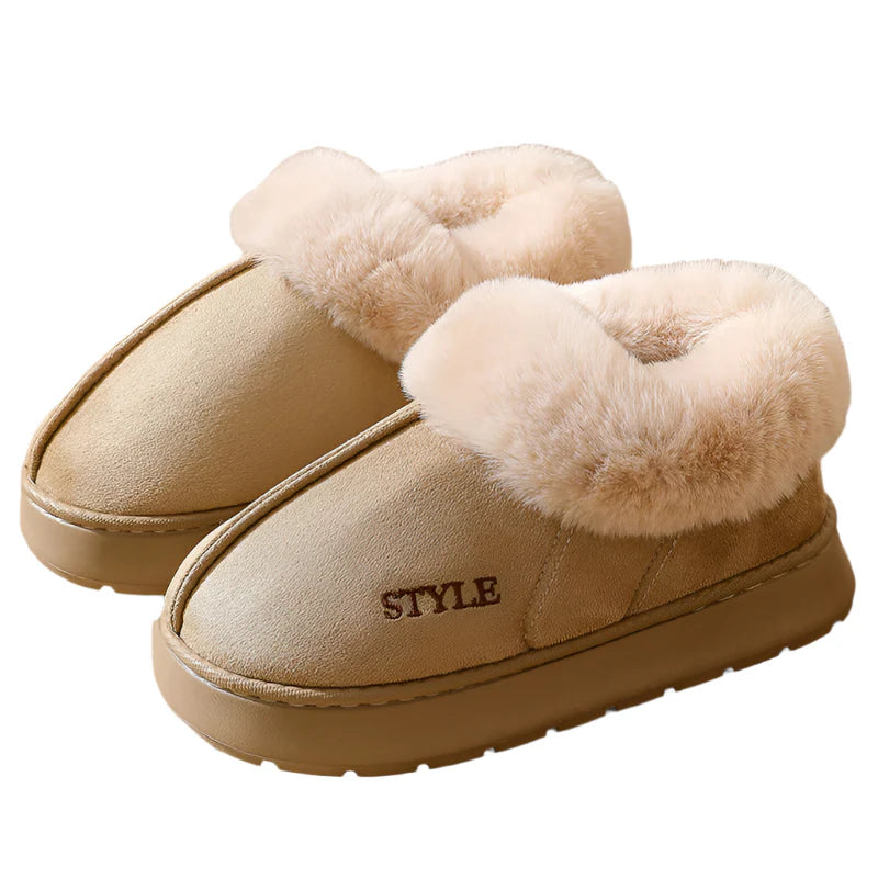 Pantoufles Chaudes en Daim et Coton