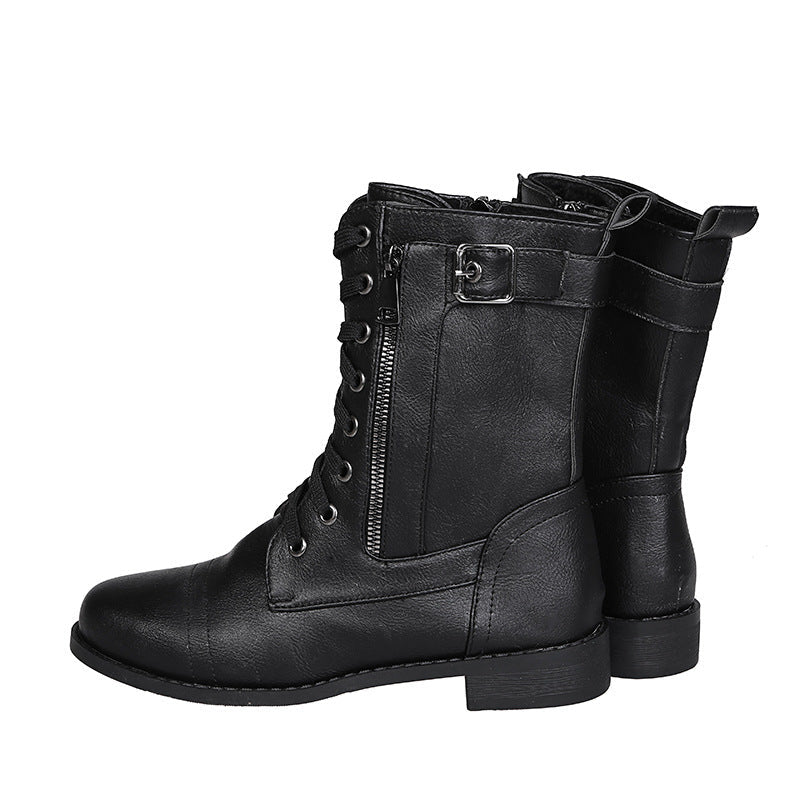 Bottes Mi-Mollet à Lacets