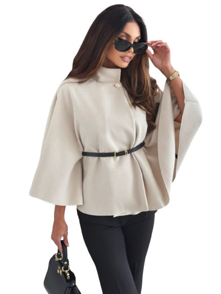 Veste cape ceinturée