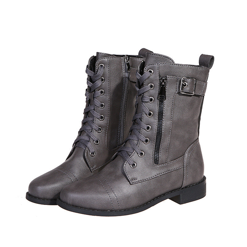 Bottes Mi-Mollet à Lacets