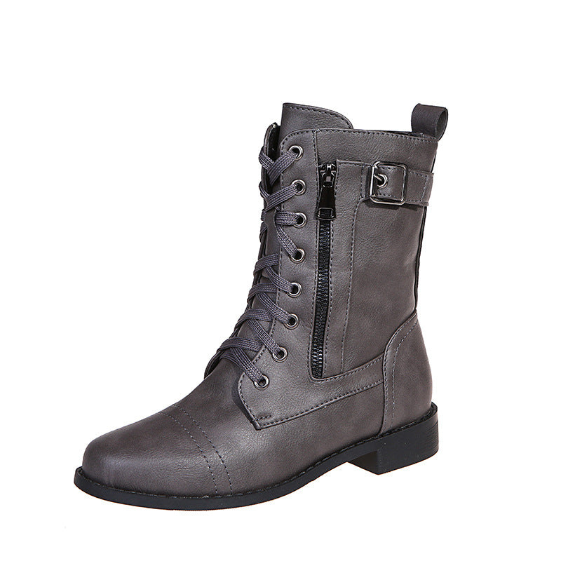 Bottes Mi-Mollet à Lacets