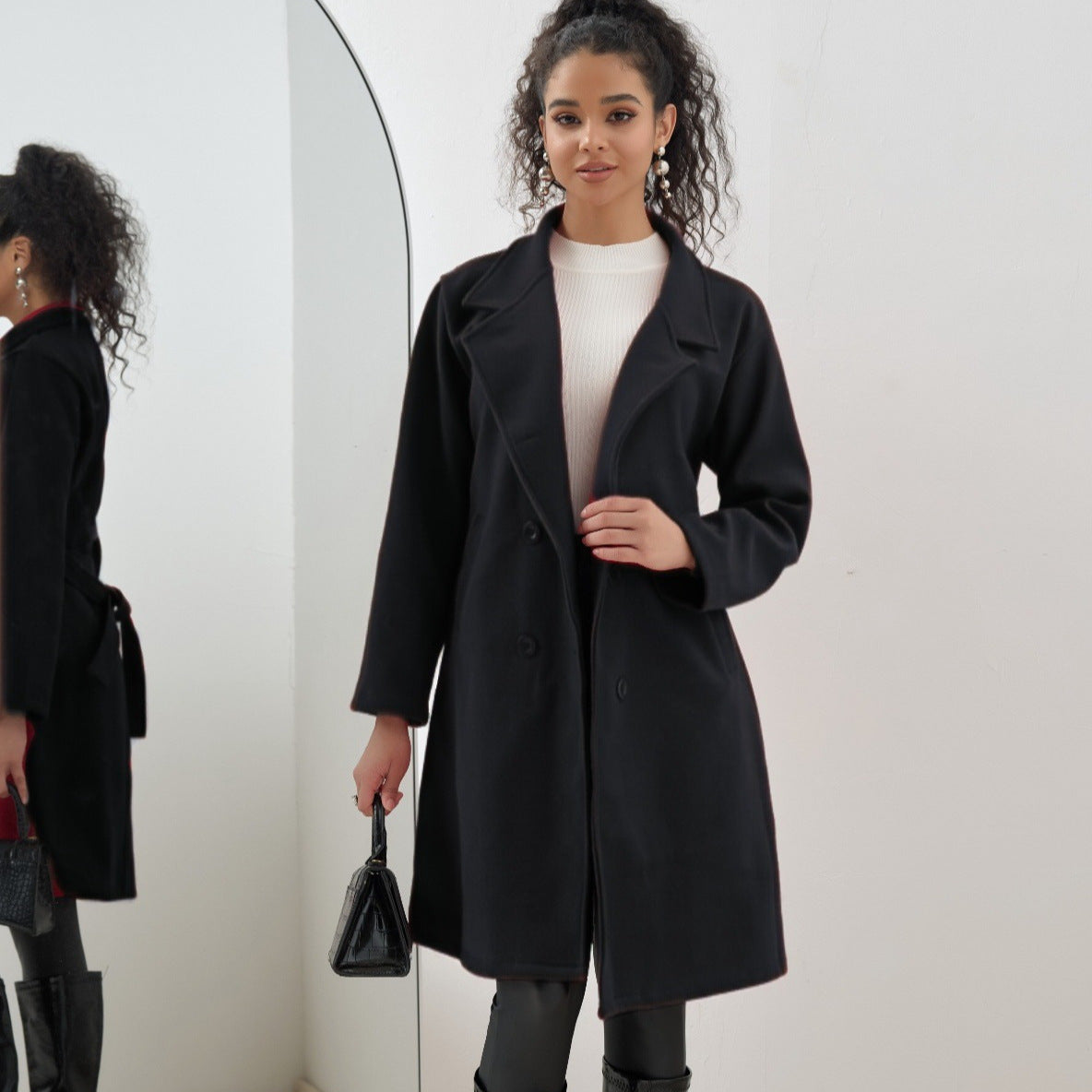 Manteau Long en Laine - Élégance Sobre