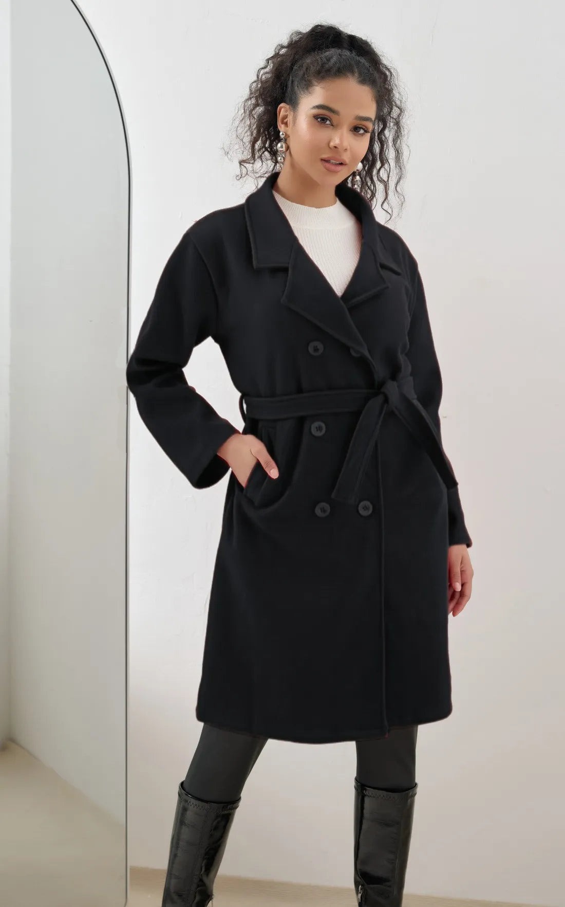 Manteau Long en Laine - Élégance Sobre