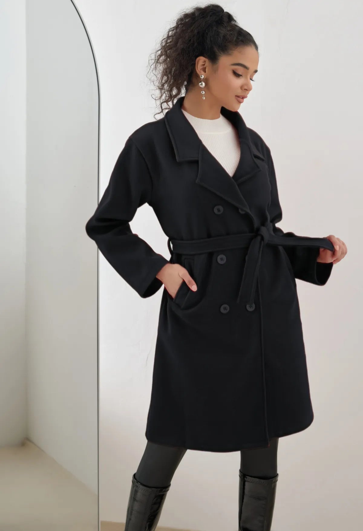 Manteau Long en Laine - Élégance Sobre