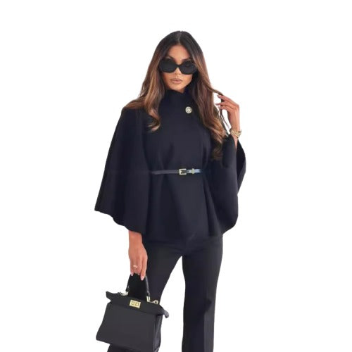 Veste cape ceinturée