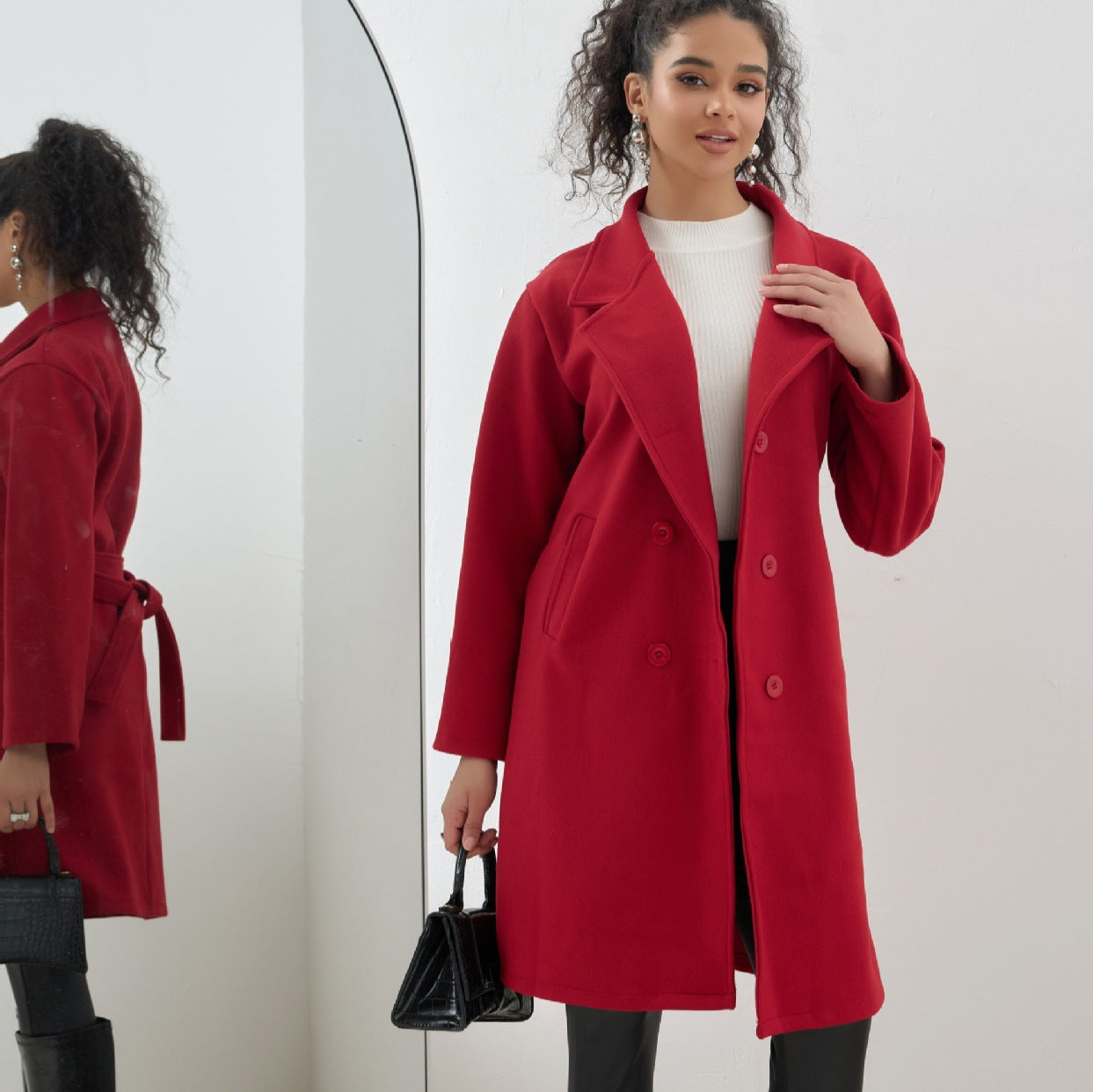 Manteau Long en Laine - Élégance Sobre