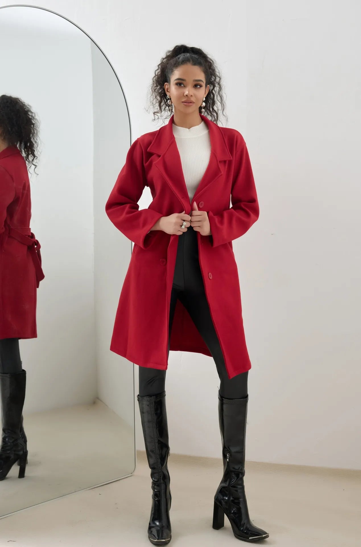Manteau Long en Laine - Élégance Sobre