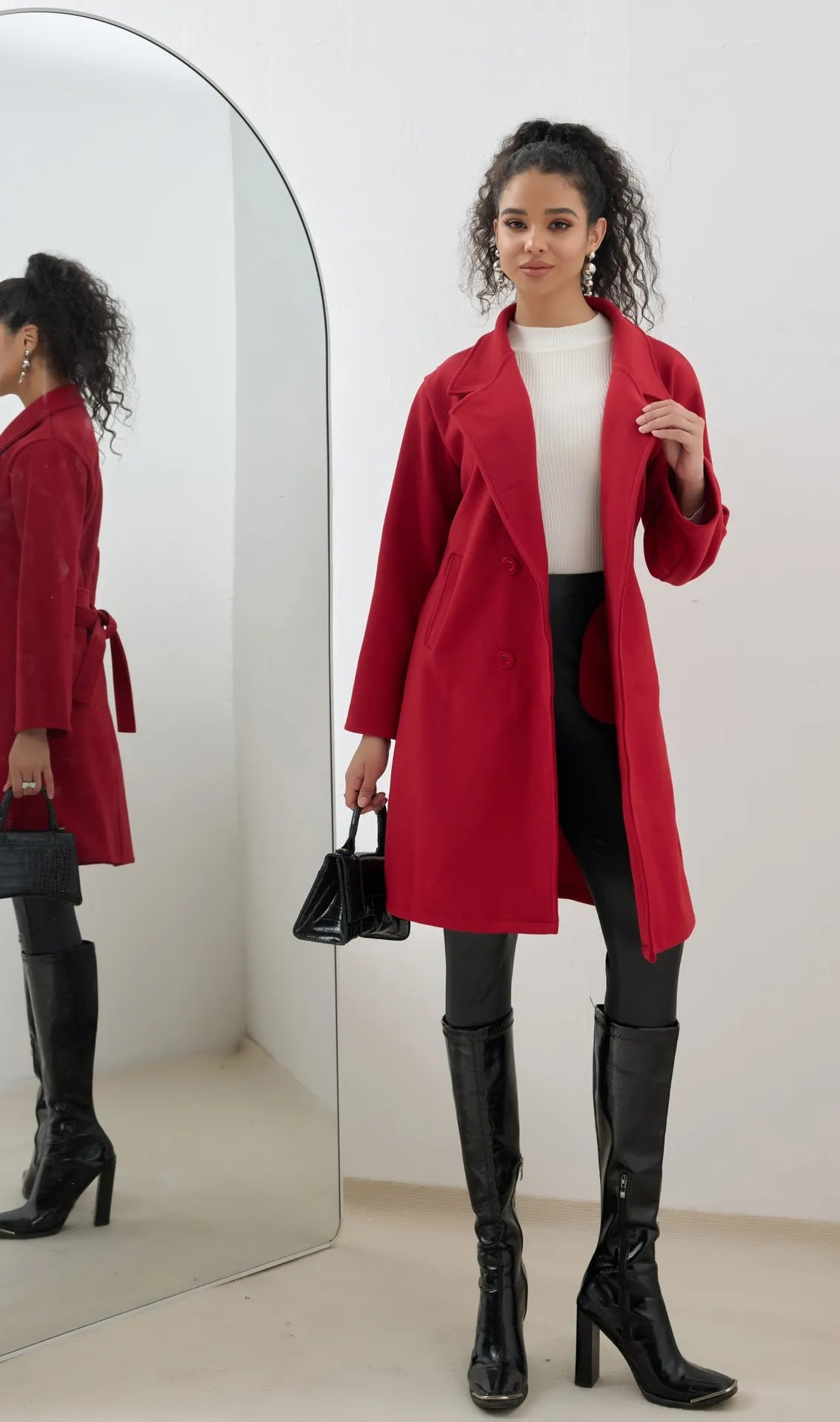 Manteau Long en Laine - Élégance Sobre