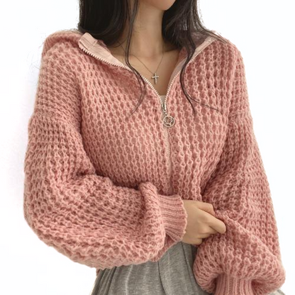 Cardigan pour femme avec capuche à manches longues